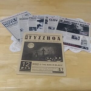 TYZZHOA 12Pcs Vintage Horror Movie Newspaper Article Poster Classic Scary Movie